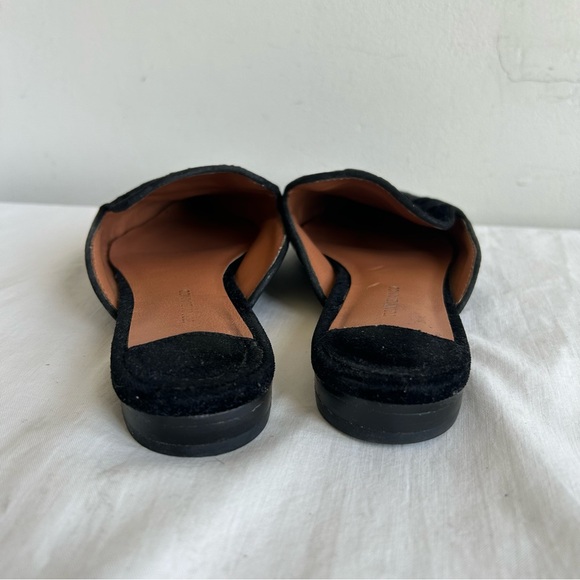 Tony Bianca Pepe Pointed Embroidered Black Velvet Flats Slides - Picture 11 of 13